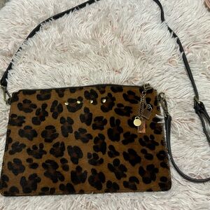 Leopard Print Fur Bag with Adjustable Strap and Aldo Charm - Paris Purchase
